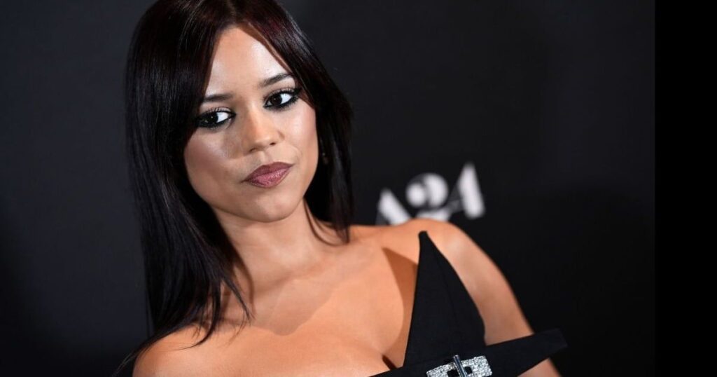 Behind-the-scenes shot of Jenna Ortega on set for her latest project Behind-the-scenes image of Jenna Ortega filming her latest role